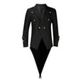 thumbnail image 2 of LOVZFMLL Men's Gothic Coat Medieval Double Breasted Notched Tailcoat Vintage Trench Coat Long Jacket Cosplay Halloween Costume, 2 of 5