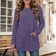 thumbnail image 2 of Sweaters for Women Trendy Women's Tops Ladies' European And Autumn Casual Patchwork Round Neck Long Sleeved Solid Color Striped Sweatshirt, 2 of 5