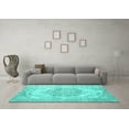 thumbnail image 3 of Ahgly Company Indoor Square Persian Turquoise Blue Traditional Area Rugs, 8' Square, 3 of 4