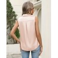 thumbnail image 5 of Zeagoo Satin Blouses for Women Silk Button Down Shirts Sleeveless Office Casual Tank Tops, 5 of 6