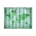 thumbnail image 1 of BSDHOME Abstract Art World Map Green Window Curtain Kitchen Curtain 26x39 inches (Two Piece), 1 of 3