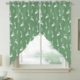 thumbnail image 2 of Green Spring Easter Swag Curtains for Kitchen/Bedroom/Living Room, Cute Bunny Botanical Scalloped Curtains 63 Inch Long, Rod Pocket Window Swag Topper Curtains Valances 2 Panels Set 36"x63", 2 of 8