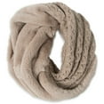 thumbnail image 4 of Soft Beige - Cable Knit & Faux Fur Infinity Scarf, 4 of 7