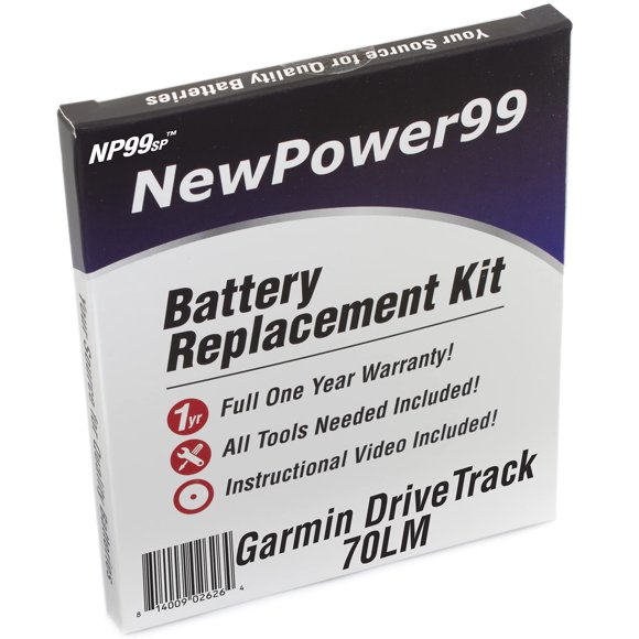 NP99sp NewPower99 Battery Replacement Kit with Battery, Video Instructions and Tools for Garmin DriveTrack 70LMT