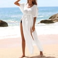 thumbnail image 5 of Women Cover Up, Fashion Short-Sleeve Summer Swimwear Cover-Up Dress In A Solid Color, Featuring A Lightweight, Casual Design Perfect For Beach And Vacation Wear., 5 of 5