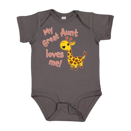 

Inktastic My Great Aunt Loves Me- Cute Giraffe Gift Baby Boy or Baby Girl Bodysuit