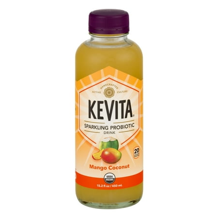Organic Nonfat Sparkling Probiotic Drink by KeVita Mango Coconut, 15.2 fl oz