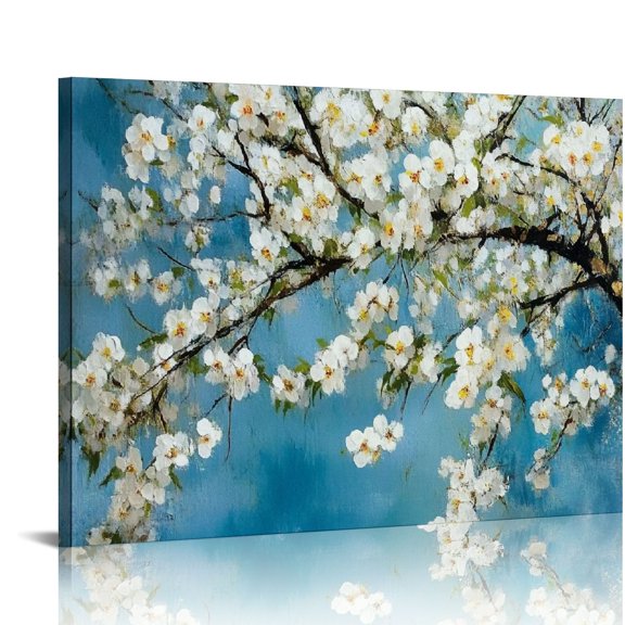 Abstract Art Painting Flower Picture: Dogwood Bloom Graphic Art on Canvas Wall Art for Bedroom,20 x inch