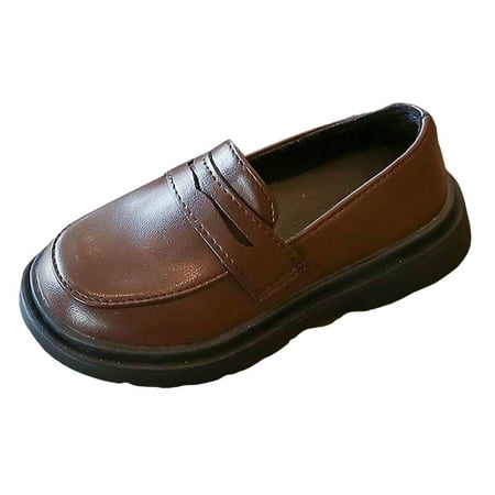 ZHAGHMIN Toddler Little Kid Girls Soft Slip On Loafers Dress Flat Shoes Boat Shoes Casual Shoes Toddler Girl Dress Shoes Toddler Inside Shoes Brown Size36