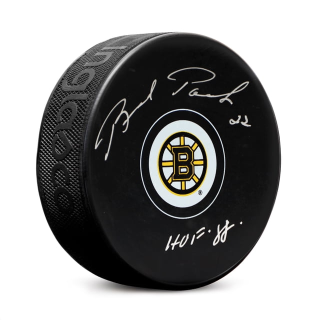Brad Park Rondelle de Hockey des Boston Bruins Autographiée avec Note HOF