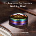 thumbnail image 5 of Simple 8mm Rainbow Color Stainless Steel Rings For Men Women Colorful Matte Brushed Men Rings Wedding Band Jewelry Drop Shipping StyleF 6, 5 of 5