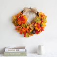 thumbnail image 2 of Doingart 15'' Fall Wreath, Autumn Harvest Front Door Wreath Artificial Maple Leaf, Red Berries with Bow for Wall Decor Hanging Orn, 2 of 8