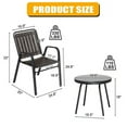 thumbnail image 2 of SYTHERS Patio Bistro Table Set, 3-Piece Outdoor Furniture Set with Stackable Patio Dining Chairs and Glass Table, Black and Coffee Color Scheme, 2 of 9