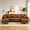 Vintage Brown, variant on 120" U-Shaped Sectional Sofa with 2 Removable Storage Ottomans, Faux Leather Couch, Breathable PU Leather, Solid Wood Frame, Vintage Brown