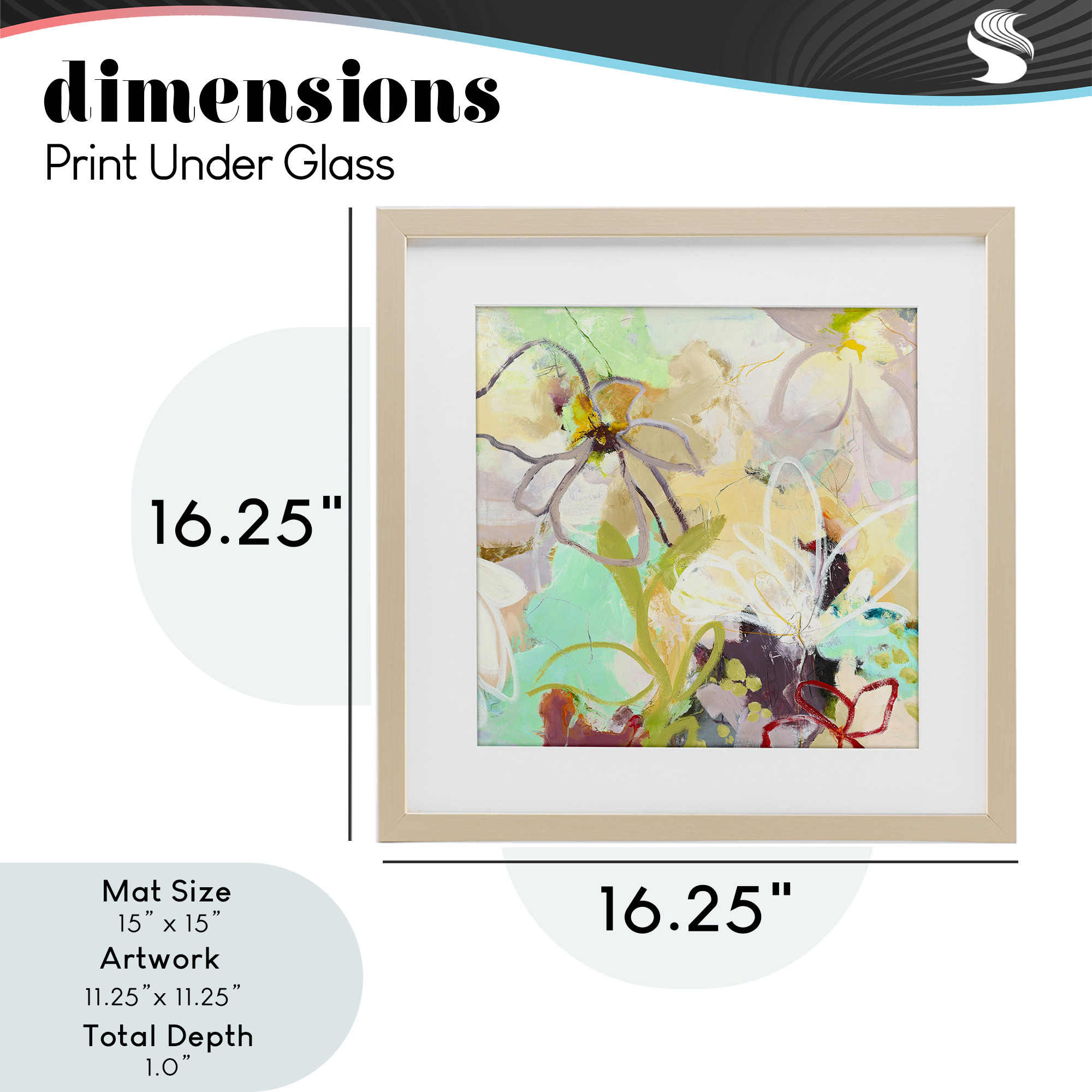 Last Days Of Spring Abstract Birch Framed Print Under Glass, design by Design Fabrikken