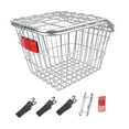 thumbnail image 1 of Colaxi Bike Rear Basket Storage Basket Strengthened Frame Practical Cargo Rack Biking Rack Basket for Riding Luggage with Lid, 1 of 8
