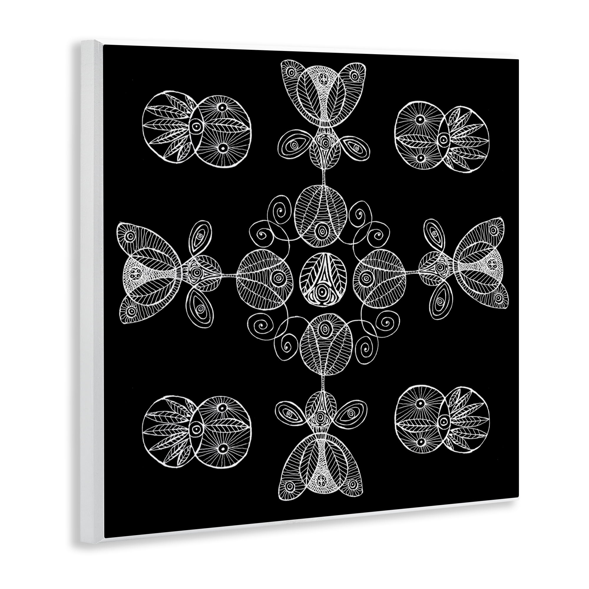 Stupell Industries Black & White Elemental Fractals Wall Plaque Art, design by El Perkin