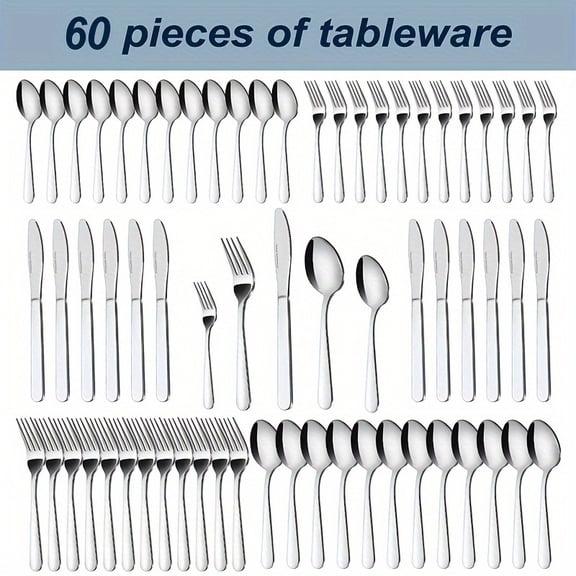 90Pcs Stainless Steel Silverware Set Service for 18, Steak Knives Salad Forks Dessert Spoons, Cutlery Set with Gift Box, Dishwasher Safe for Home Camping Wedding