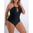 thumbnail image 3 of Inadays Slimming One Piece Bathing Suit for Women Slimming Halter Swimsuits Tummy Control Monikini Sexy Swimwear for Big Busted Curvy Woman, Black, XL, 3 of 8