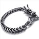 thumbnail image 2 of 3X Pulsera de Joyeria de Hombre, Dragon de Acero Inoxidable, Motorista, Negro Plata, 2 of 3