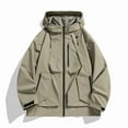 thumbnail image 4 of Hvyesh Waterproof Rain Jackets for Men Big and Tall Long Sleeve Hooded Windbreaker Lightweight Outdoor Raincoat Shell Jacket for Hiking Travel, 4 of 4