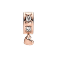 thumbnail image 2 of 925 Sterling Silver Rose Gold Heart Clip Lock Stopper Charm Bead for Bracelet Charms Bangle Pendant Jewelry, 2 of 3