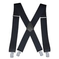 thumbnail image 1 of Tirantes ajustables con clips resistentes de 2 pulgadas de ancho con espalda en X para hombre Tirantes clásicos para hombres para bodas y negocios (negro), 1 of 5
