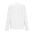 thumbnail image 5 of AXXD Women Blouses White Basic Summer 2024 Loose Trendy Button V-Neck Long Sleeve Casual T-shirt Top Solid Blouse, 5 of 6