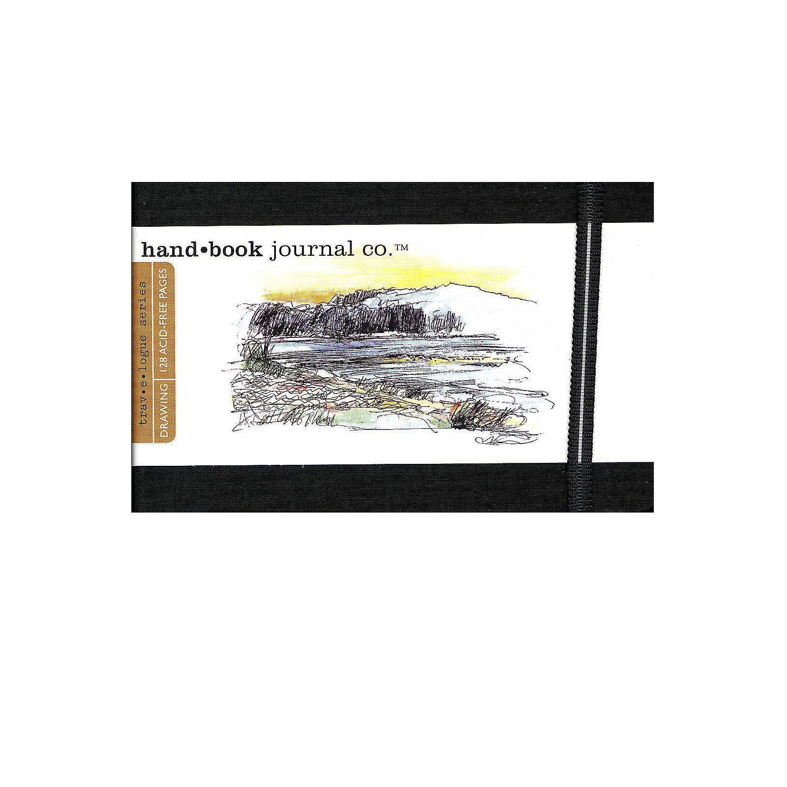 Travelogue Drawing Book, Square 5-1/2 x 5-1/2, Ivory Black Artist Journal