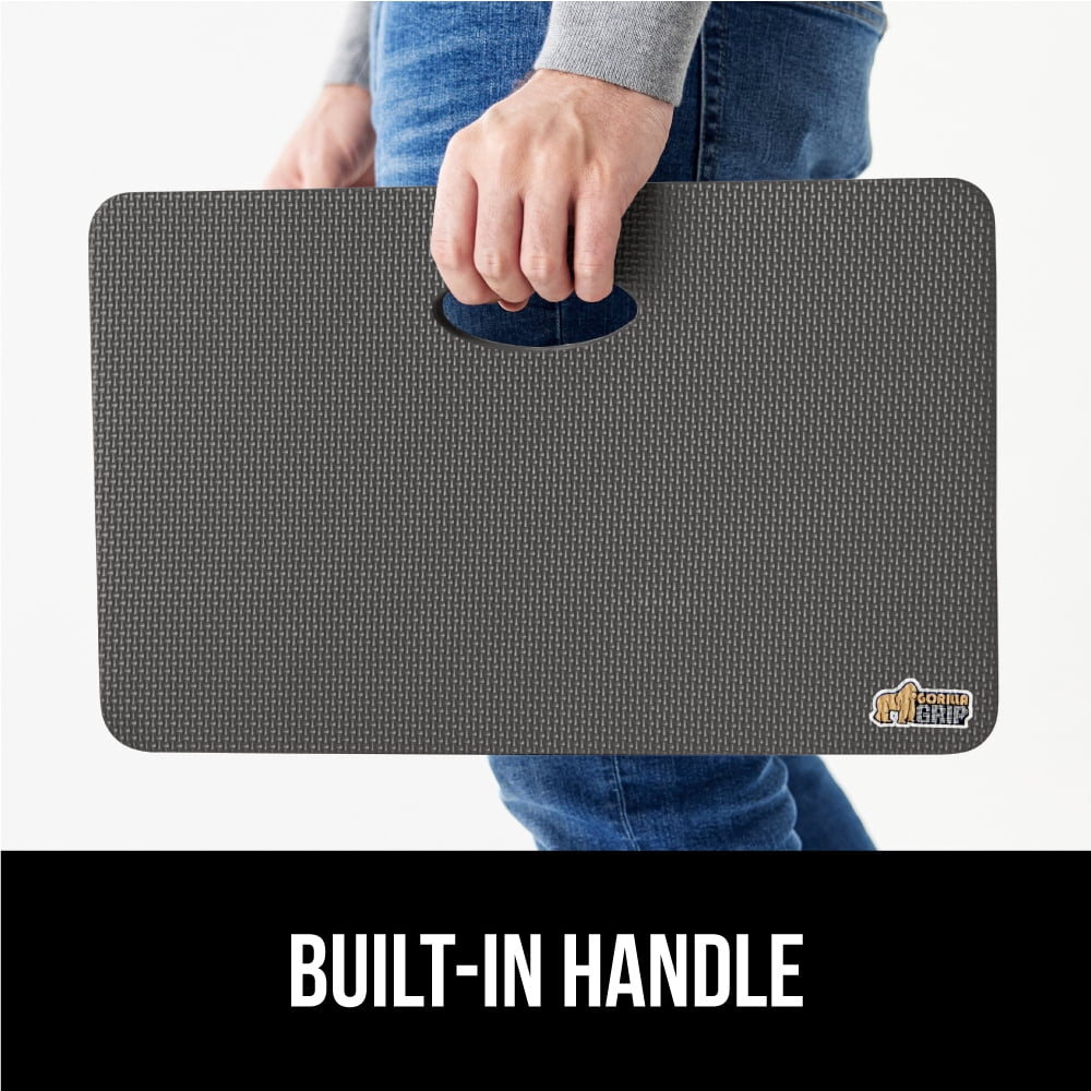 GORILLA GRIP Kneeling Pad, Cushioning Support for Knees, Thick, Water Resistant, 17.5x11 Charcoal