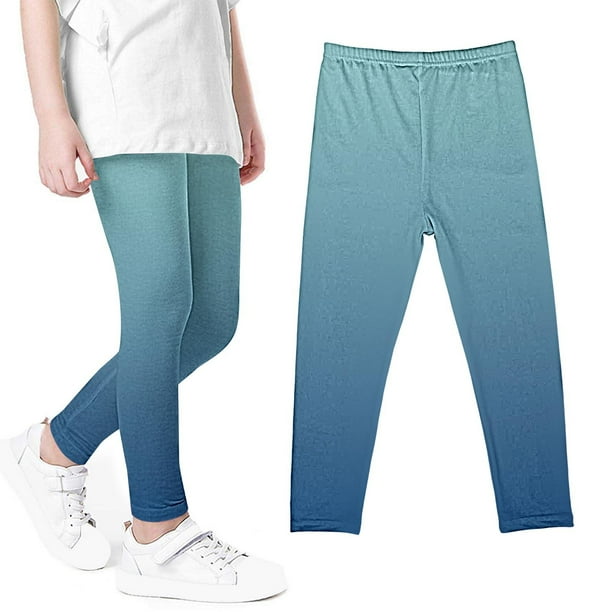 Odeerbi 3-8 Años Niñas Gradient Leggings Mallas Elásticas Pantalones de Verano Cintura Alta Panty Suave