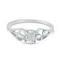 thumbnail image 6 of 10k White Gold Oval White Topaz And Diamond Ring, 6 of 6