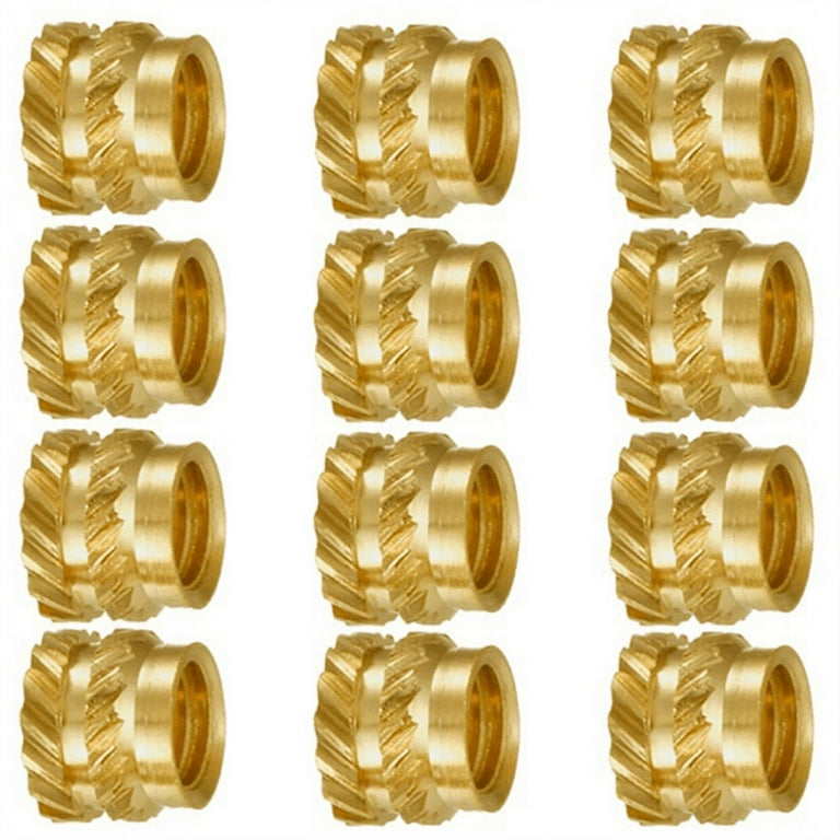 20pcs M8 Threaded Inserts Metric Knurled Nuts Brass Heat-Set Inserts