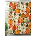 thumbnail image 2 of Fall Shower Curtain Orange Pumpkin Maple Leaves Shower Curtains for Bathroom Thanksgiving Decor, Waterproof Polyester Shower Curtain Set with Hooks, Stall Long 36" x 72" Sunflower, 2 of 6