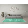 thumbnail image 3 of Ahgly Company Indoor Round Medallion Turquoise Blue Traditional Area Rugs, 8' Round, 3 of 4