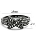 thumbnail image 2 of IP Light Black (IP Gun) Stainless Steel Ring with AAA Grade CZ in Clear for Women Clear Stone Color Style TK2689 Size 10, 2 of 4