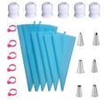 thumbnail image 1 of Piping bags set,Cake decorating tips set,Coupler bag ties set,Decorating frosting supplies,Piping bags tips set, 1 of 10