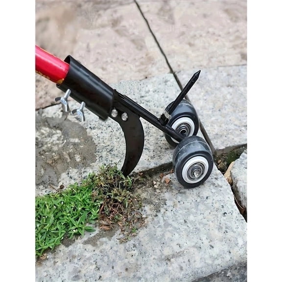 1pc Heavy Duty Metal Garden Weeding Roller - Multipurpose Crack Tool With Rotating Wheels, Effectively Removes Weeds On Grass, Lawn And Stairs, Weeding Tool