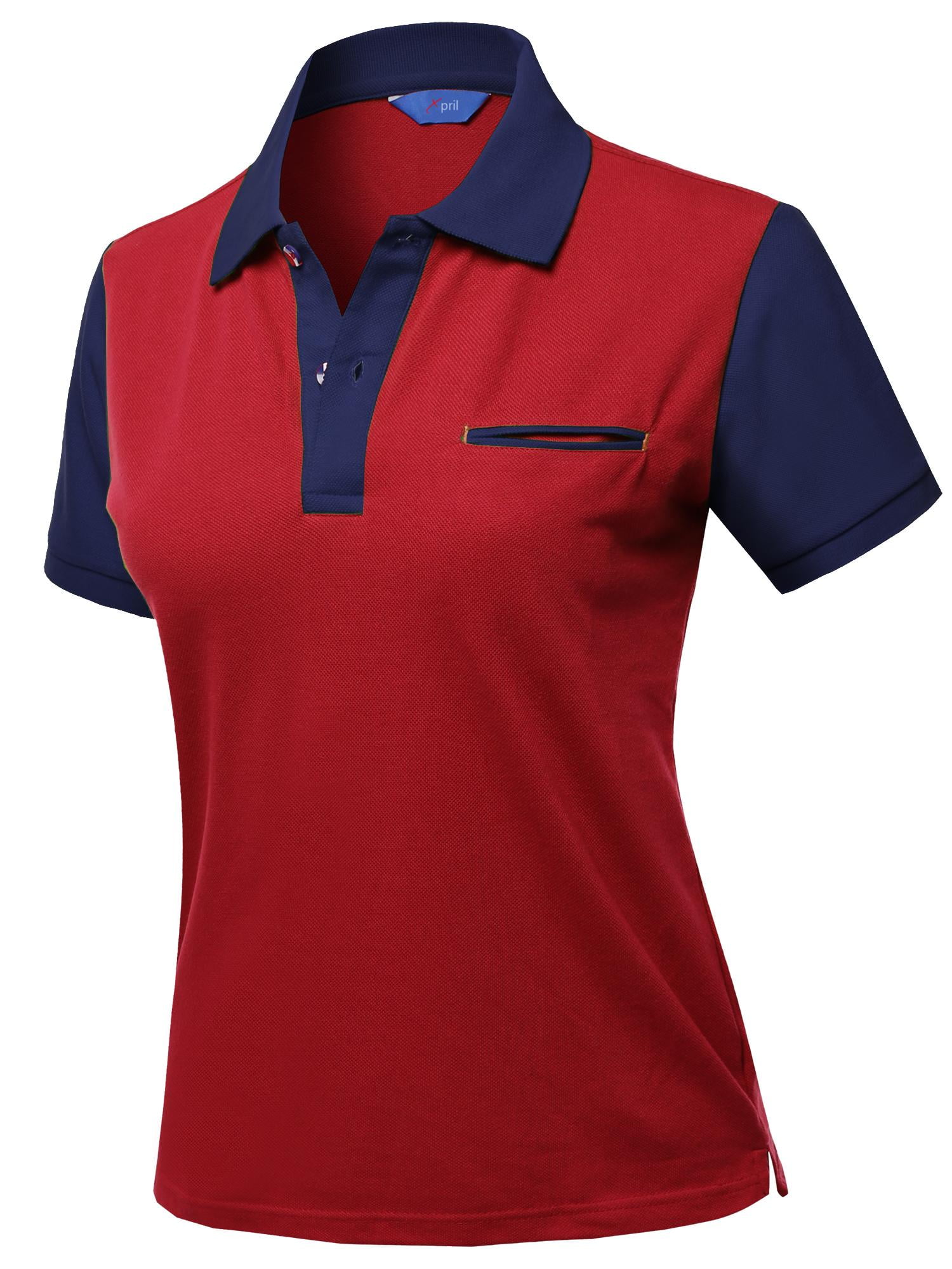 women's solid color polo shirts