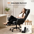 thumbnail image 4 of Patbrela Big and Tall Office Chair, PU Leather Swivel Desk Chair Ergonomic Computer Chairs with Adjustable Armrests, Black, 4 of 10