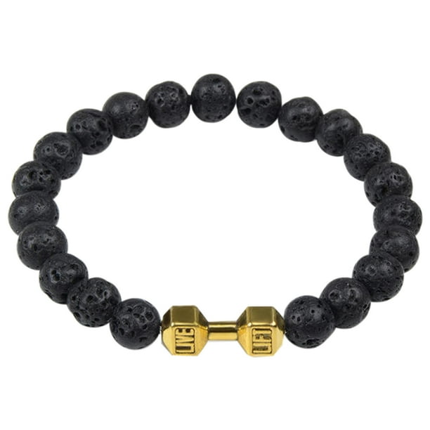 Pulsera de Piedra Ojo de Tigre Pulsera de Piedra de Lava Stress Yoga Beads Pulsera Ajustable Difusor de Aceite de Aromaterapia Pulsera de Lava para Hombre Mujer