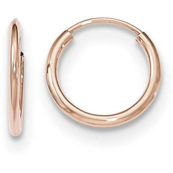 Primal Gold 14 Karat Rose Gold Polished Endless Tube Hoop Earrings