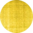 thumbnail image 1 of Ahgly Company Machine Washable Indoor Round Persian Yellow Traditional Area Rugs, 5' Round, 1 of 4