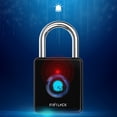 thumbnail image 1 of Dvkptbk Fingerprint Padlock, Smart Keyless Lock,Locker Lock, Biometric Metal Keyless Thumbprint Lock, Water Proof, USB Rechargeable,For Locker, Backpack, Suitcase - Black Friday Clearance, 1 of 7