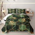 thumbnail image 2 of Erosebridal Hexagon Marble Quilt King,Modern Aesthetic Art King Coverlet Set For Adults,3 Pieces, 2 of 7