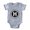 Heather Gray, variant on - Monogram Medallion H - Cute Infant Baby Football Bodysuit