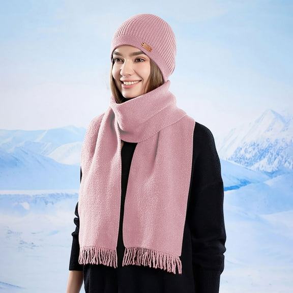 Wowcloth Woman's Winter Knitted Ear Flap Hat and Scarf Set, Stylish and Warm, Thermal Lined Accessories for Outdoor Activities and Daily Use