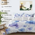 thumbnail image 3 of Abstract Blue 4 Piece Duvet Cover Set Queen Size Purple Flowers Watercolor Ombre Pansy Soft Bedding Set Comforter Cover, 1 Duvet Cover 1 Flat Sheets and 2 Pillowcases, 3 of 9
