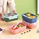 thumbnail image 1 of Fiambrera Bento aislante 1100ml – Compartimento hermético para alimentos con cubiertos, microondas y lavavajillas, plástico sin BPA, azul/rosa/verde, 1 of 7
