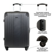Jetstream 28-inch Hardside Rolling Spinner Checked Luggage, Charcoal